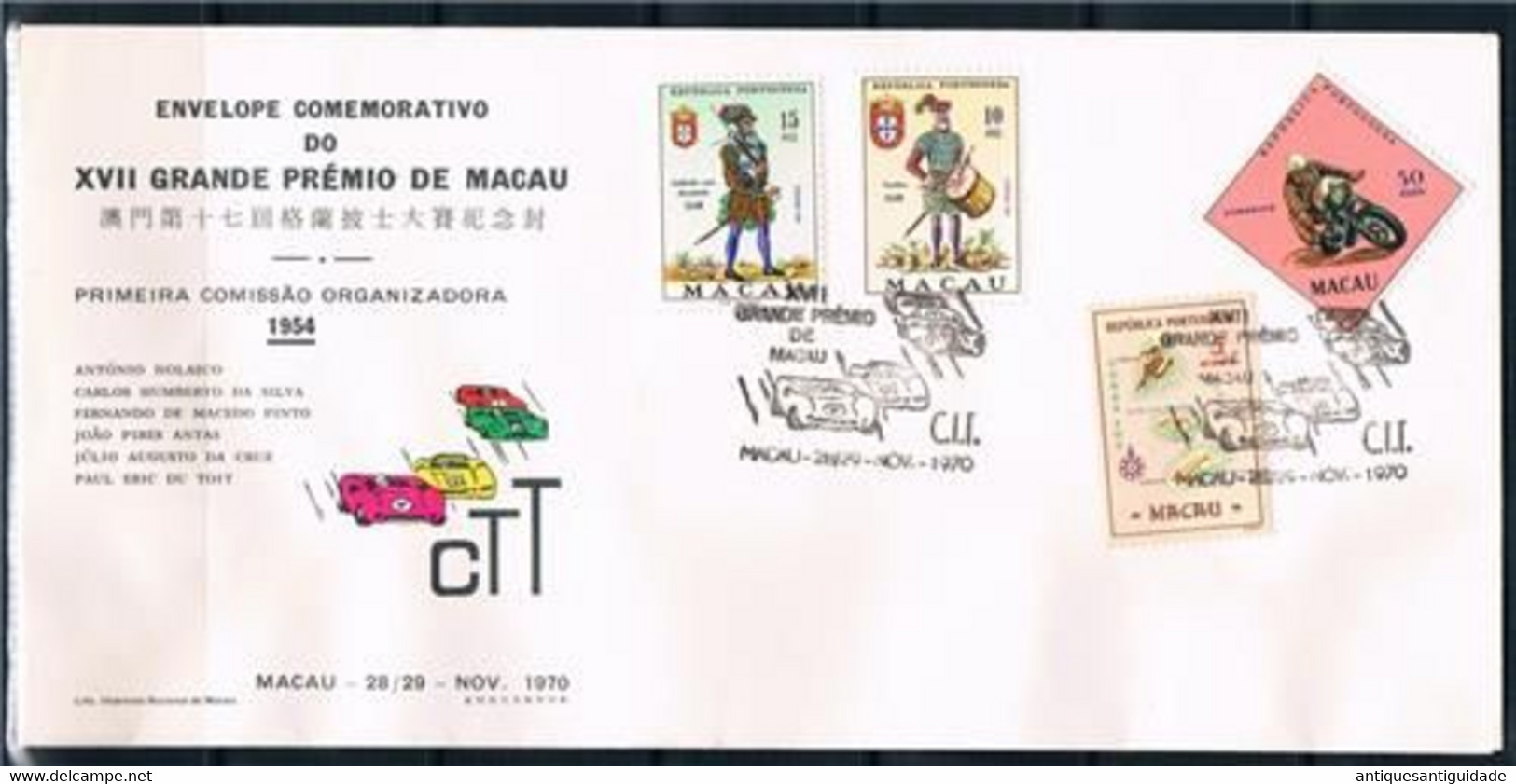 2 Covers Commemorative Envelopes Of The 7th Grand Prix Of Macau 1970 With Stamps - Covers & Documents