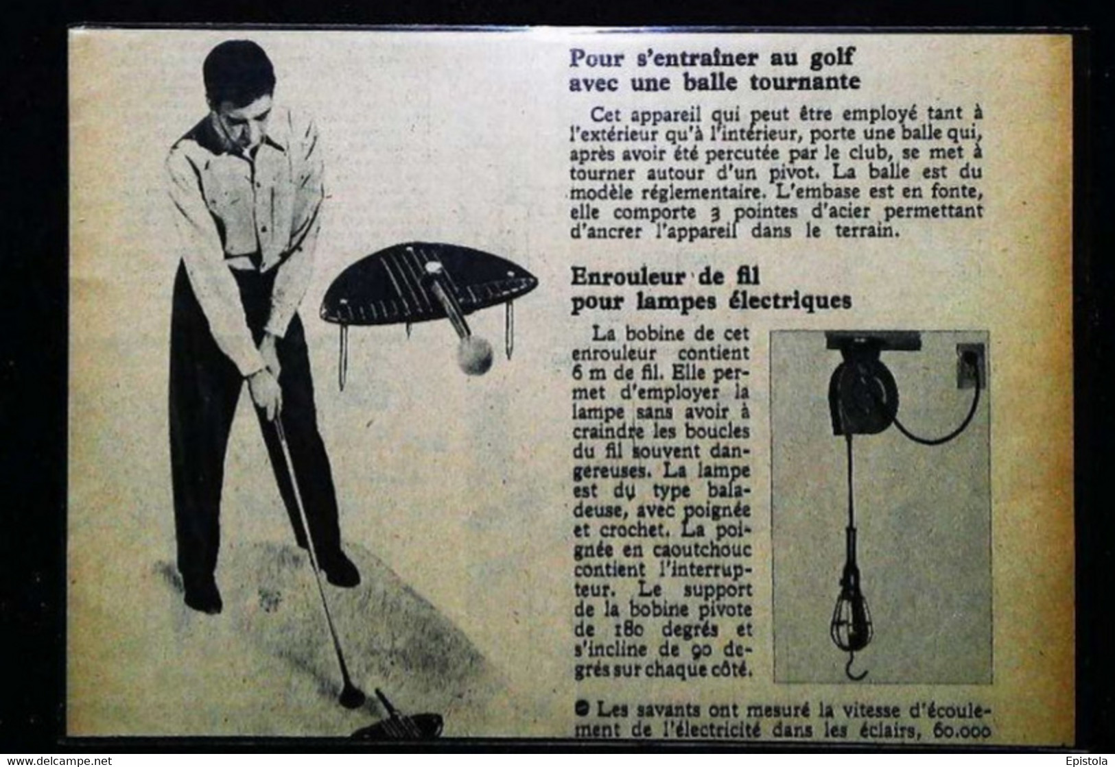 ► INVENTION Jeux D'entrainement Au Golf D'appartement  - Coupure De Presse Ancienne (Encadré Photo) - Abbigliamento, Souvenirs & Varie