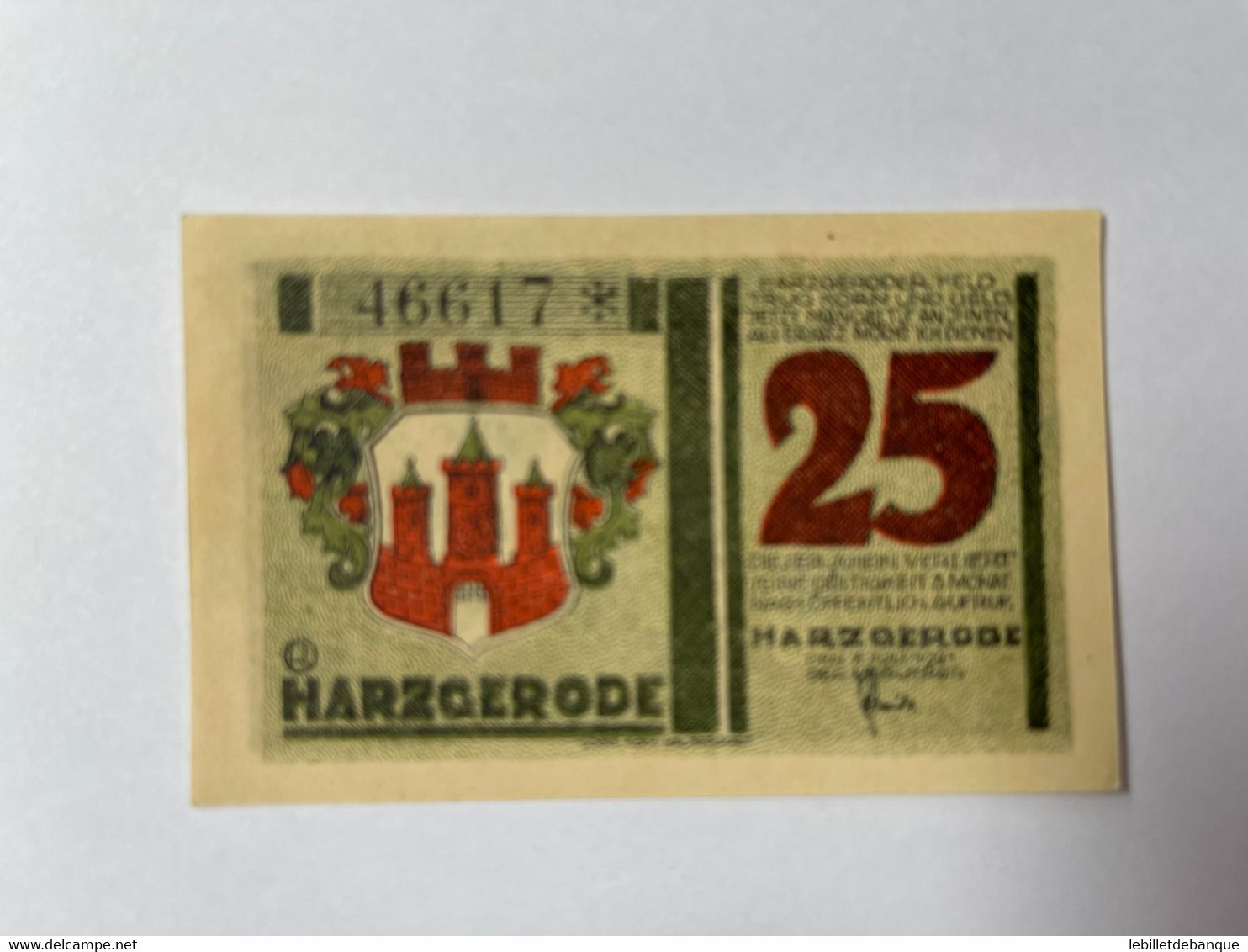 Allemagne Notgeld Harzgerode 25 Pfennig - Collections