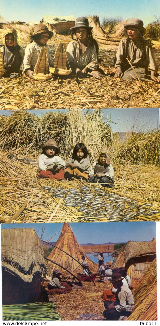 Pérou - Lot De 7 Cartes- Lago Titicaca- Islas Flotantes - Puno - Pérou