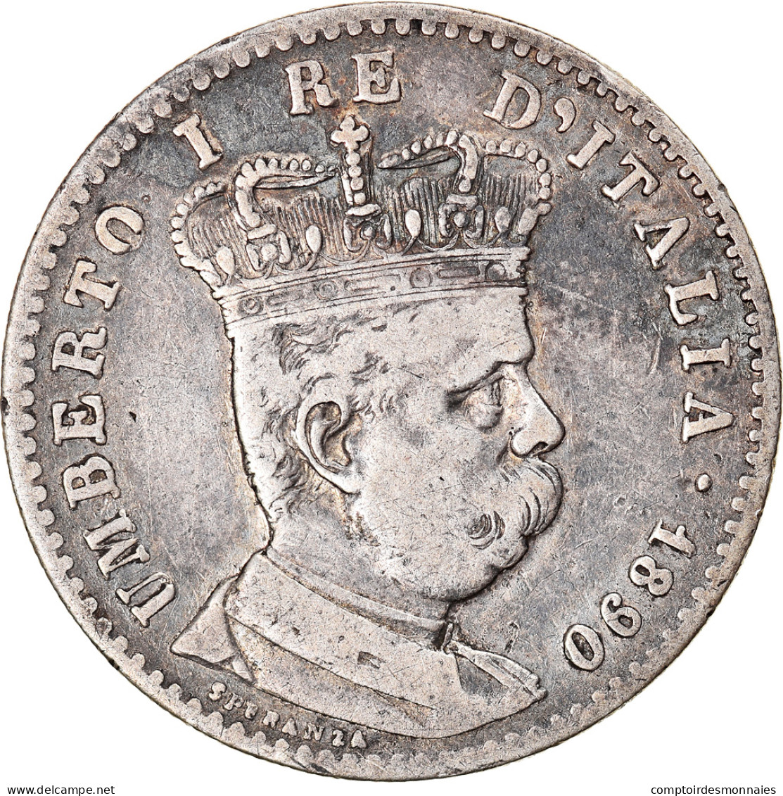 Monnaie, Eritrea, Umberto I, Lira, 1890, Rome, TB+, Argent, KM:2 - Erythrée