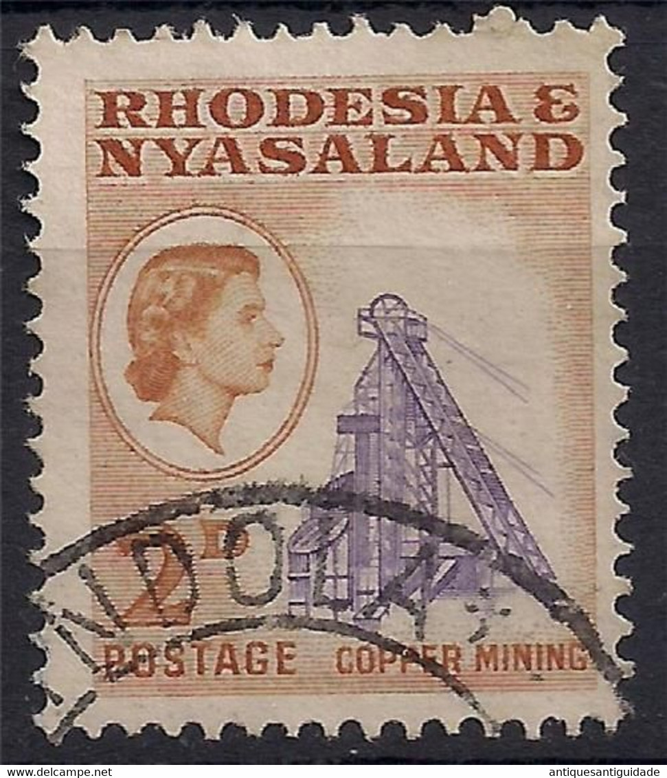 RHODESIA & NYASALAND, 1959 QEII SG 20, 2d "NDOLA" DOUBLE CIRCLE DATE STAMP - Rhodésie & Nyasaland (1954-1963)