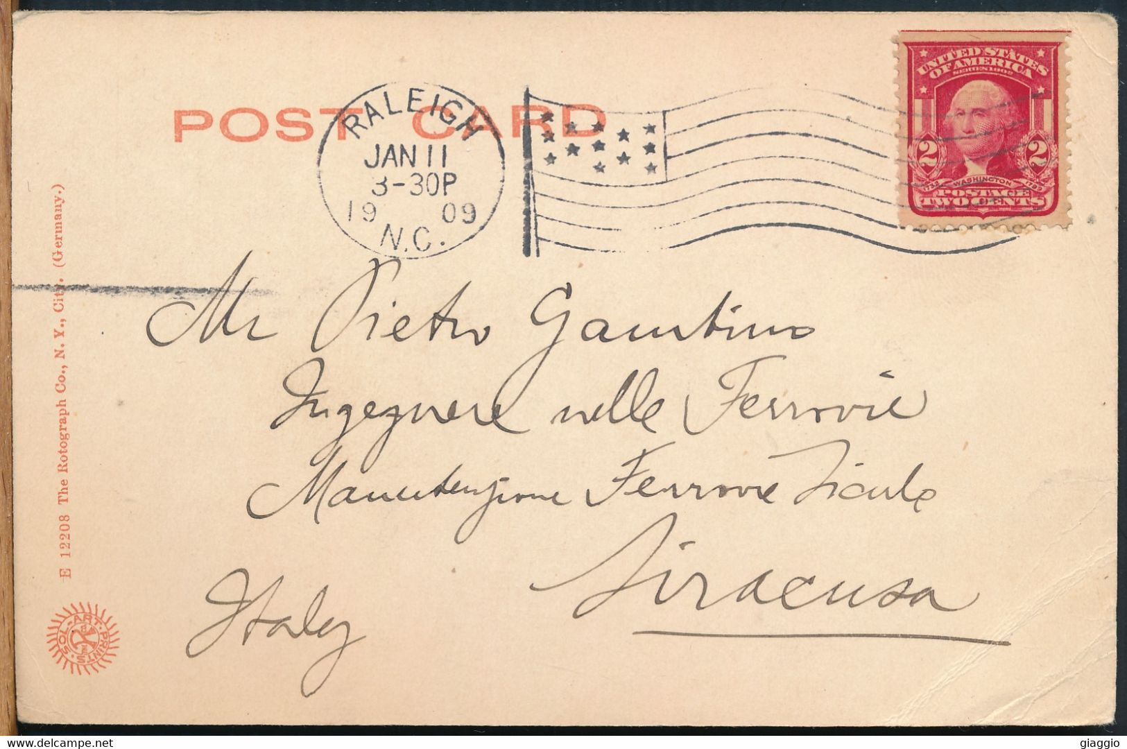 °°° 25293 - USA - NC - RALEIGH COLLEGE - 1909 With Stamps °°° - Raleigh