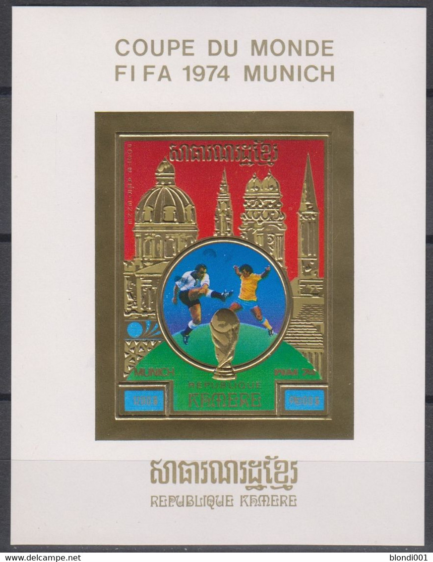 Soccer World Cup 1974 - KHMERE - CAMBODIA - S/S Imp. Gold MNH - 1974 – Alemania Occidental