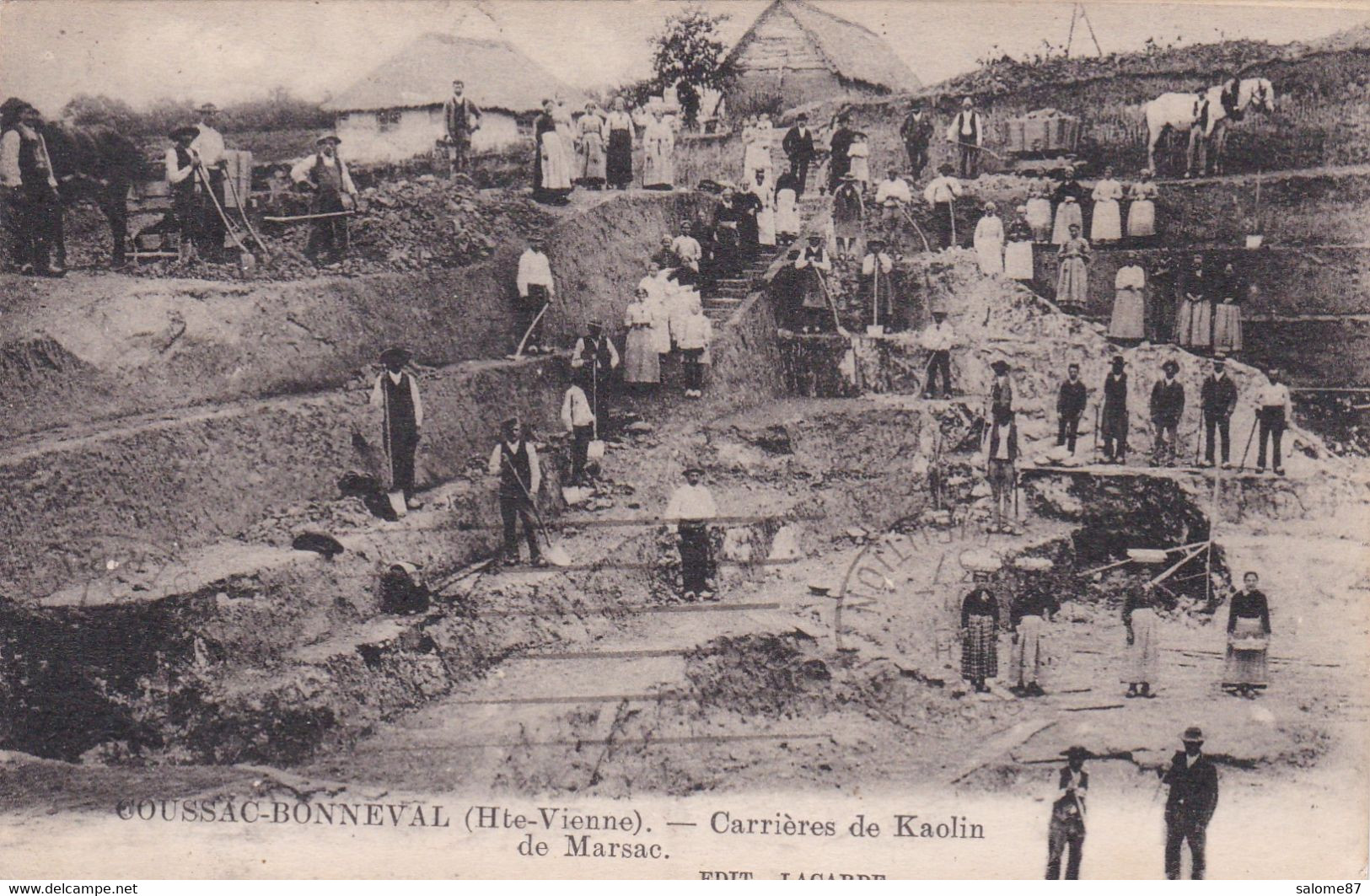 Cpa COUSSAC BONNEVAL CARRIERES DE KAOLIN DE MARSAC - Industrie