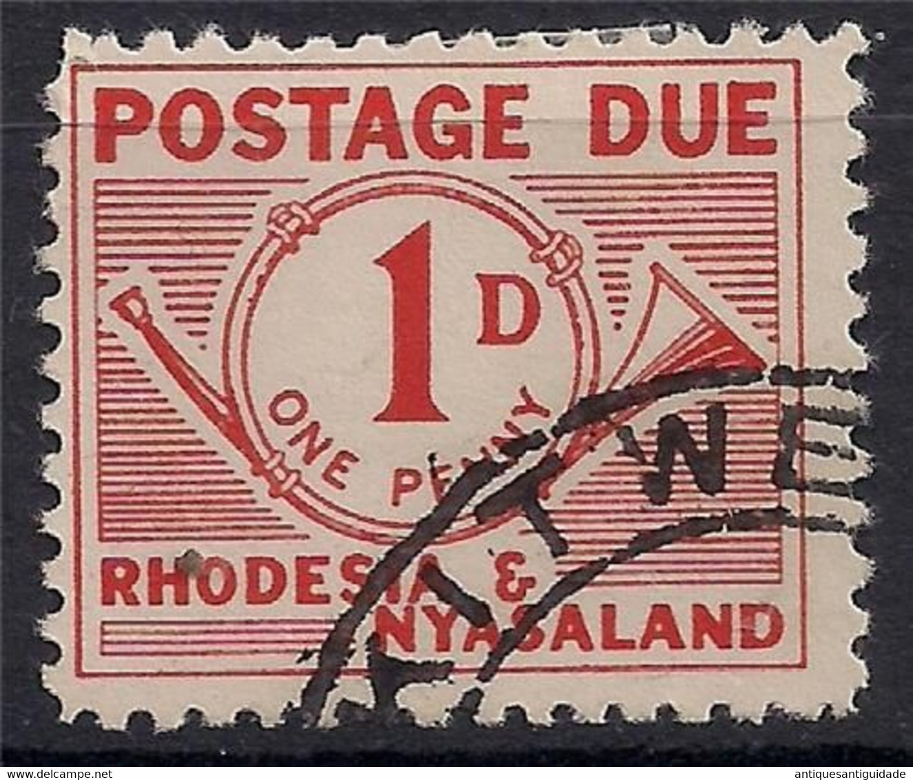Rhodesia Nyasaland SG#1D Postage Due 1961 WITH GREAT "KITWE" CANCEL EXTRA RARE!! - Rhodesia & Nyasaland (1954-1963)