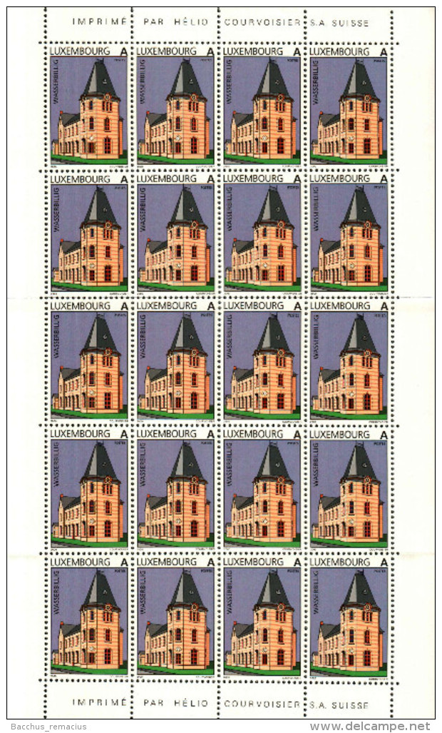 Luxembourg Feuille De 20 Timbres "A" Wasserbillig  2000 - Ganze Bögen