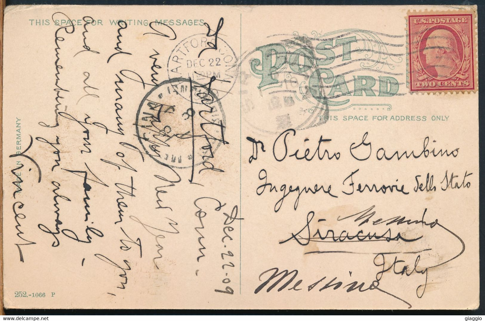 °°° 25305 - USA - CT - HARTFORD - COLT'S MEMORIAL - 1909 With Stamps °°° - Hartford