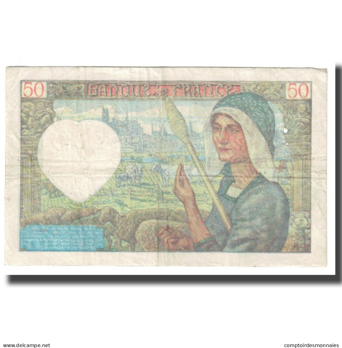 France, 50 Francs, Jacques Coeur, 1941, P. Rousseau And R. Favre-Gilly - 50 F 1940-1942 ''Jacques Coeur''