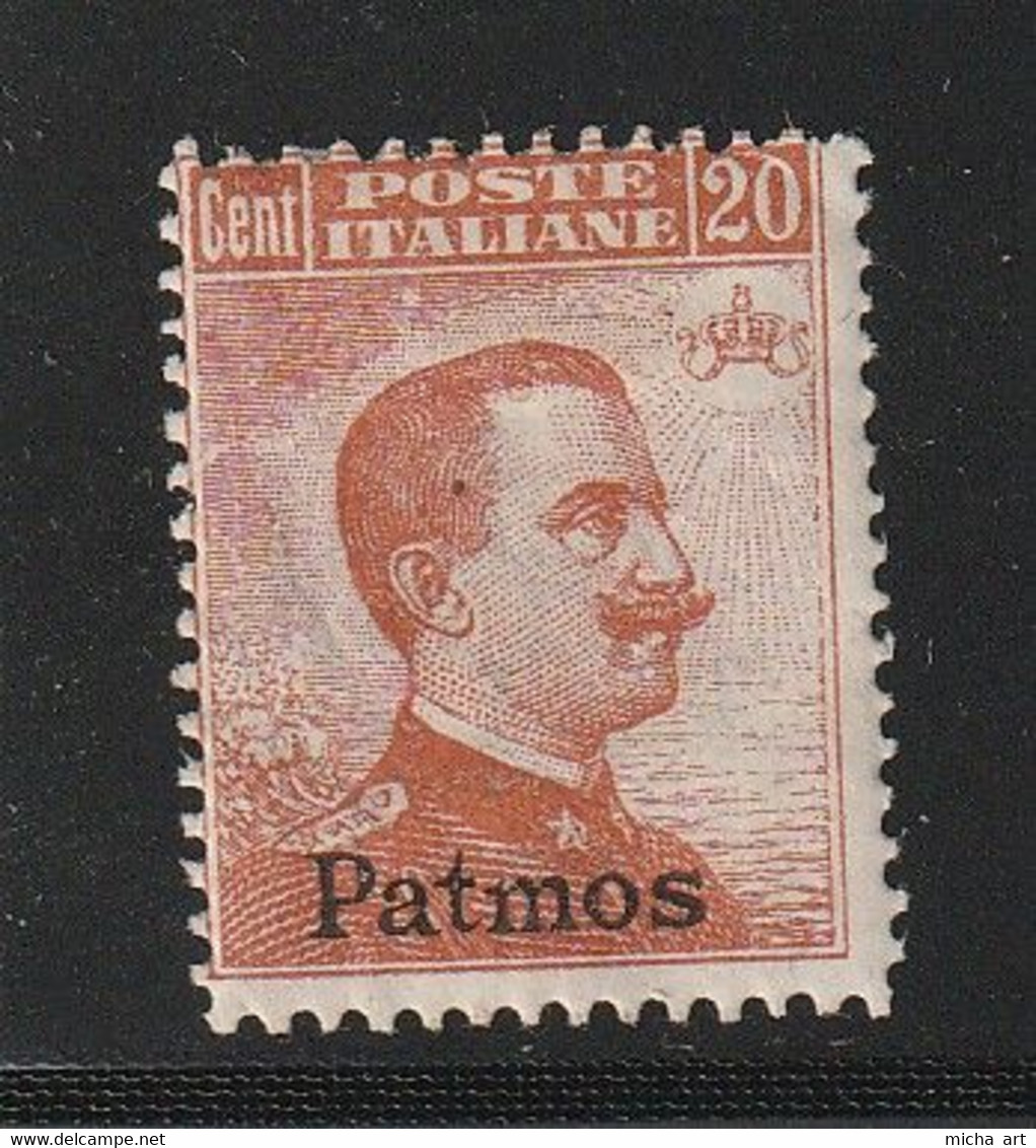 Italian Colonies 1919 Greece Aegean Islands Egeo Patmo Patmos No11 MH With Watermark (con Filigrana) C084 - Aegean (Patmo)