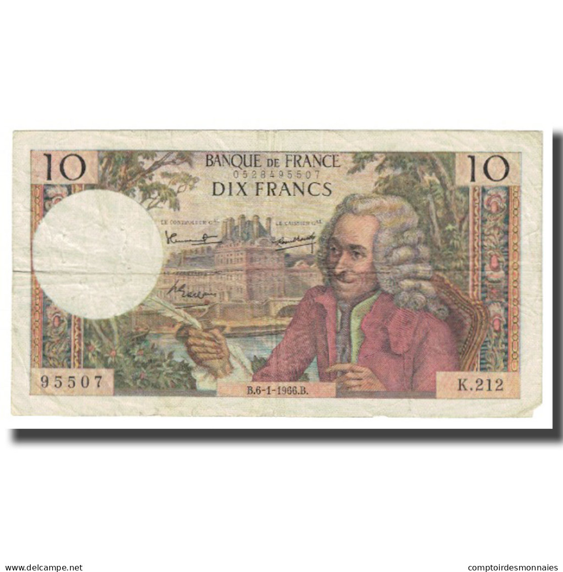 France, 10 Francs, Voltaire, 1966, R.Tondu-G.Bouchet-H.Morant, 1966-01-06, TB - 10 F 1963-1973 ''Voltaire''