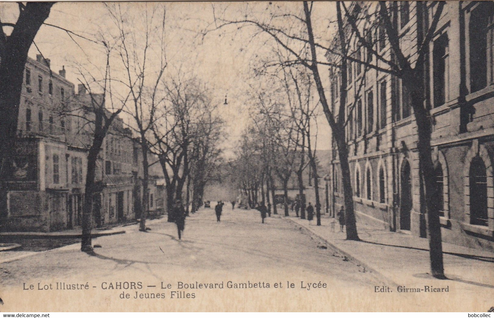 CAHORS (lot): Le Boulevard Gambetta Et Le Lycée De Jeunes Filles - Cahors