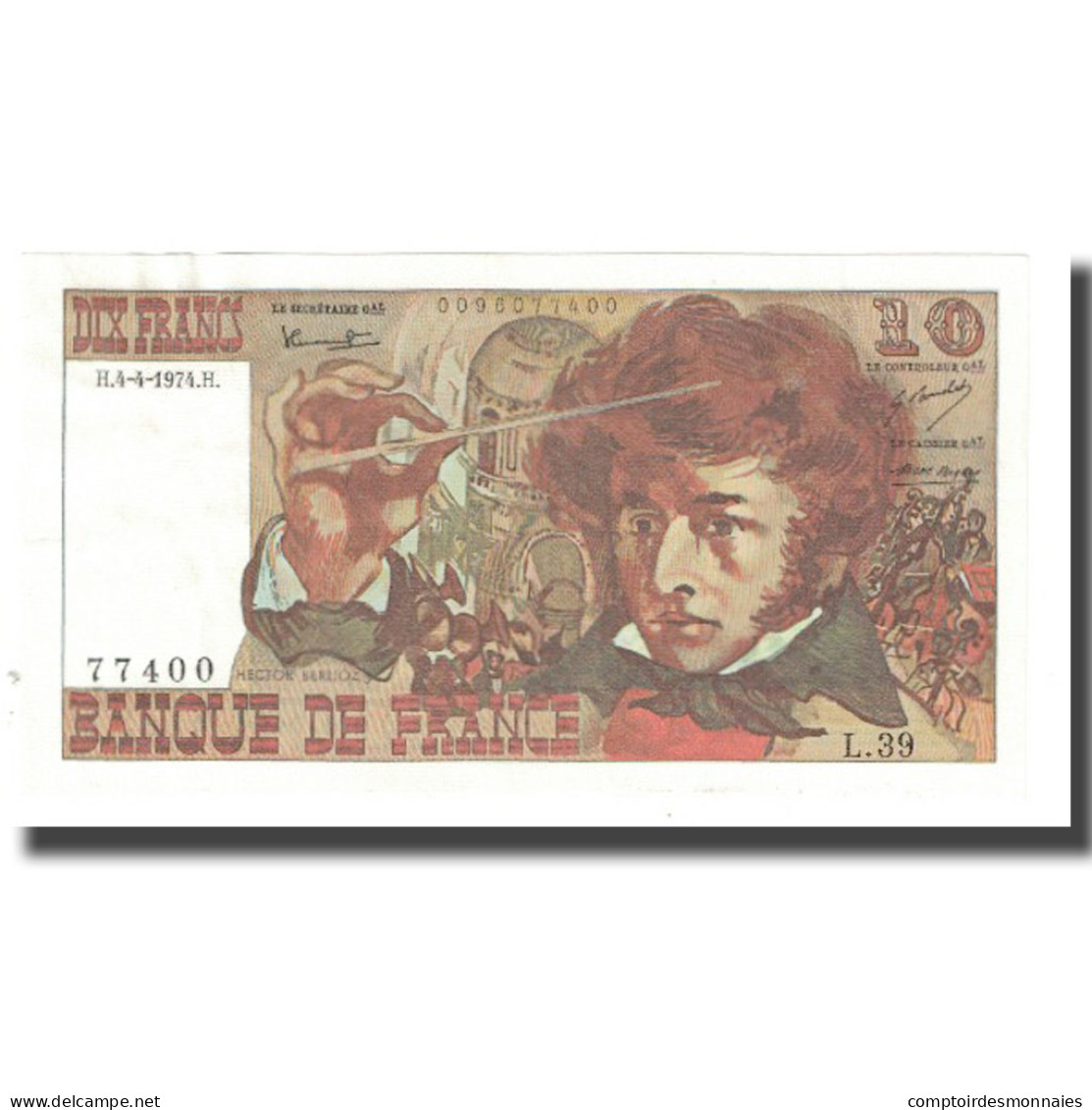 France, 10 Francs, Berlioz, 1974, P. A.Strohl-G.Bouchet-J.J.Tronche, 1974-04-04 - 10 F 1972-1978 ''Berlioz''