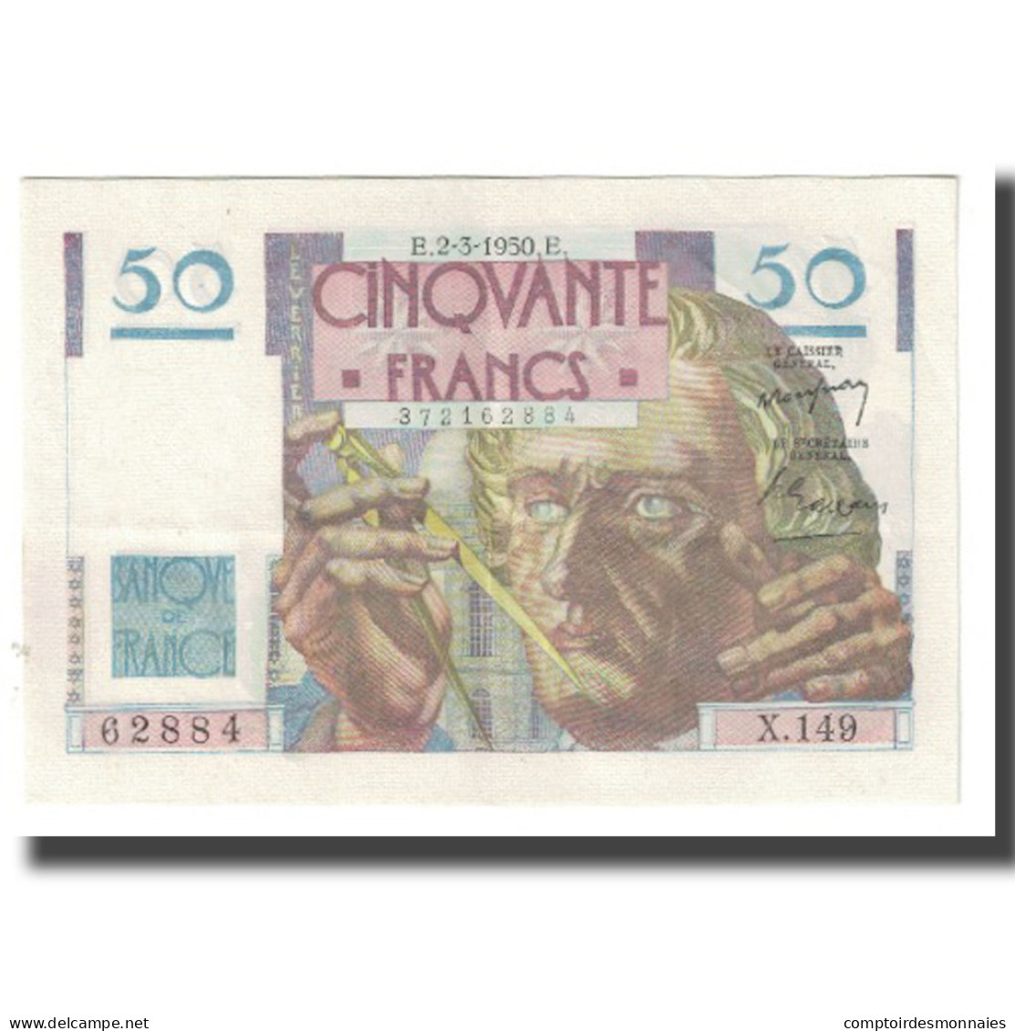 France, 50 Francs, Le Verrier, 1950, P. Rousseau And R. Favre-Gilly, 1950-03-02 - 50 F 1946-1951 ''Le Verrier''