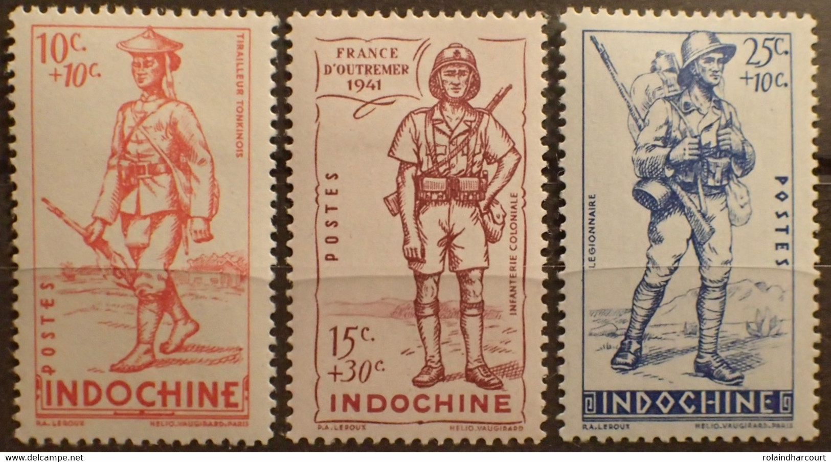 R2452/498 - 1941 - COLONIES FR. - INDOCHINE - N°219 à 221 NEUFS* - Unused Stamps