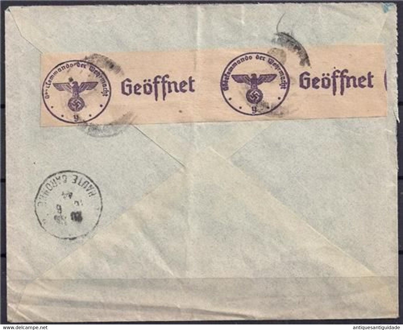 PORTUGAL TO OCCUPIED FRANCE WW2 1944 WITH SWASTIKA CENSORED STAMPS - Autres & Non Classés