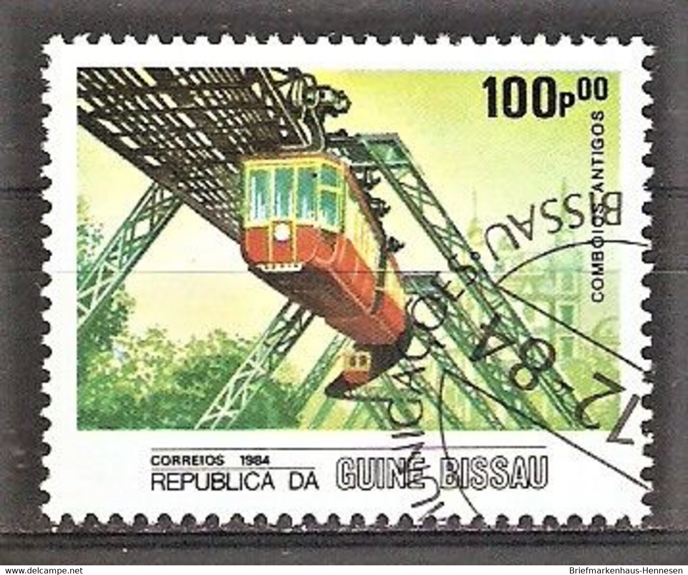 Guinea-Bissau Mi.Nr. 833 O Eisenbahn 1984 / Schwebebahn Wuppertal - Guinea-Bissau
