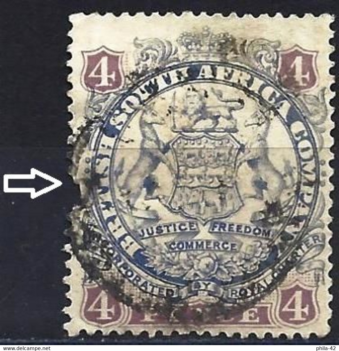 South Africa Cie 1896 - Mi 29 I - YT 32 ( Coat Of Arms ) Weathered Stamp - Nuova Repubblica (1886-1887)