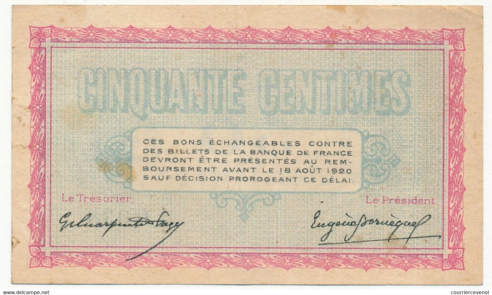 BELFORT - Chambre De Commerce 50 Centimes Et 1 Franc - Bon état - Chamber Of Commerce