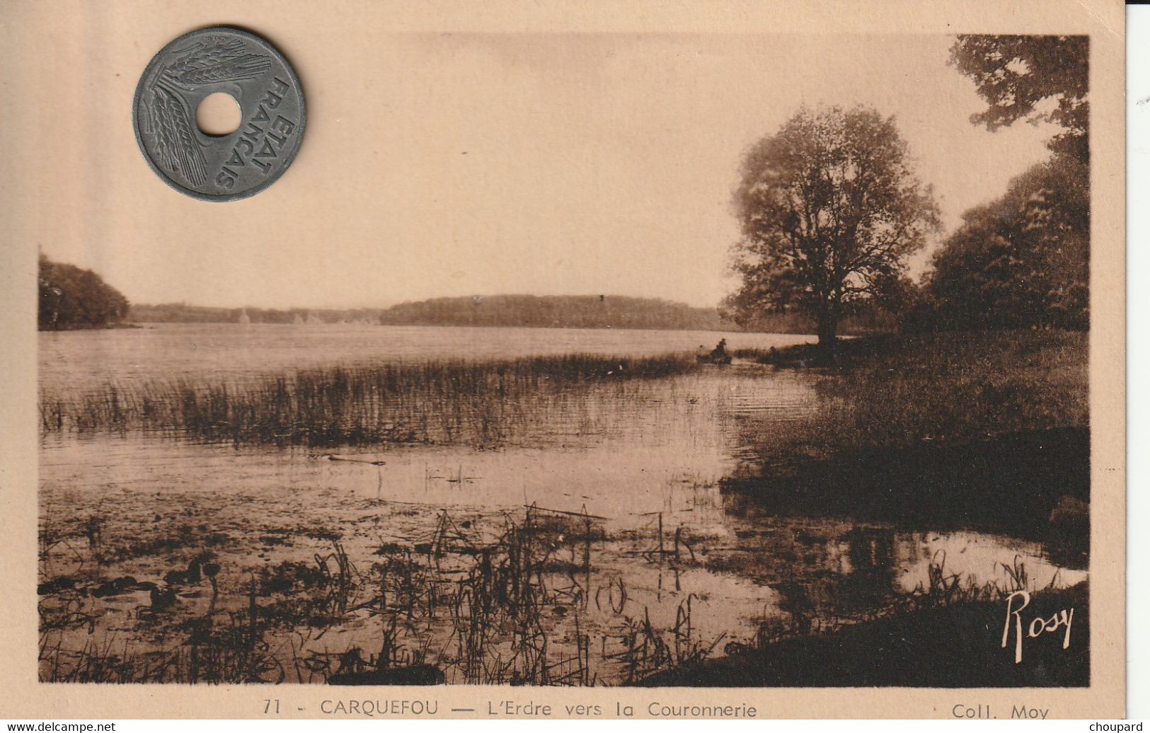 44 -Très Belle Carte Postale Ancienne De  CARQUEFOU   L'Erdre Vers La Couronnerie - Carquefou