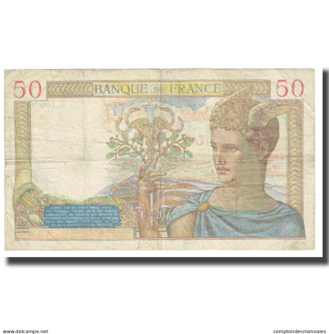 France, 50 Francs, Cérès, 1939, P. Rousseau And R. Favre-Gilly, 1939-09-14 - 50 F 1934-1940 ''Cérès''