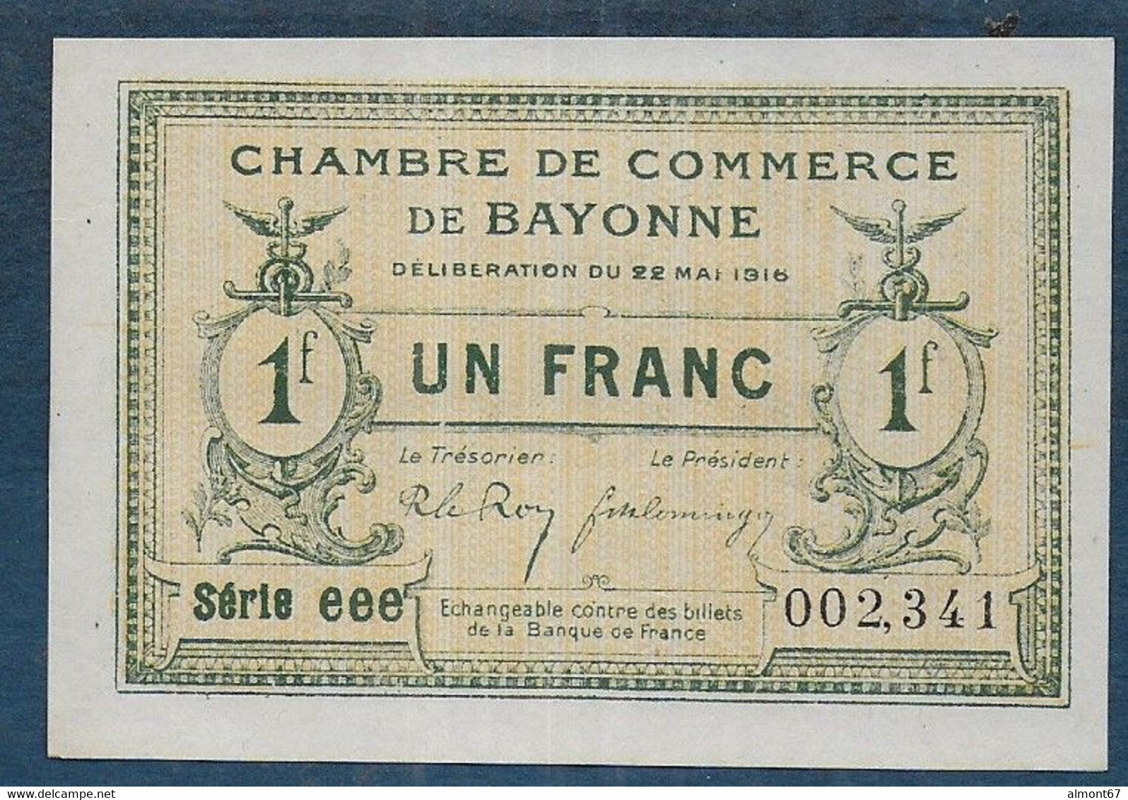 Chambre De Commerce De Bayonne - 1 Franc  - Pirot N° 32 - Chamber Of Commerce