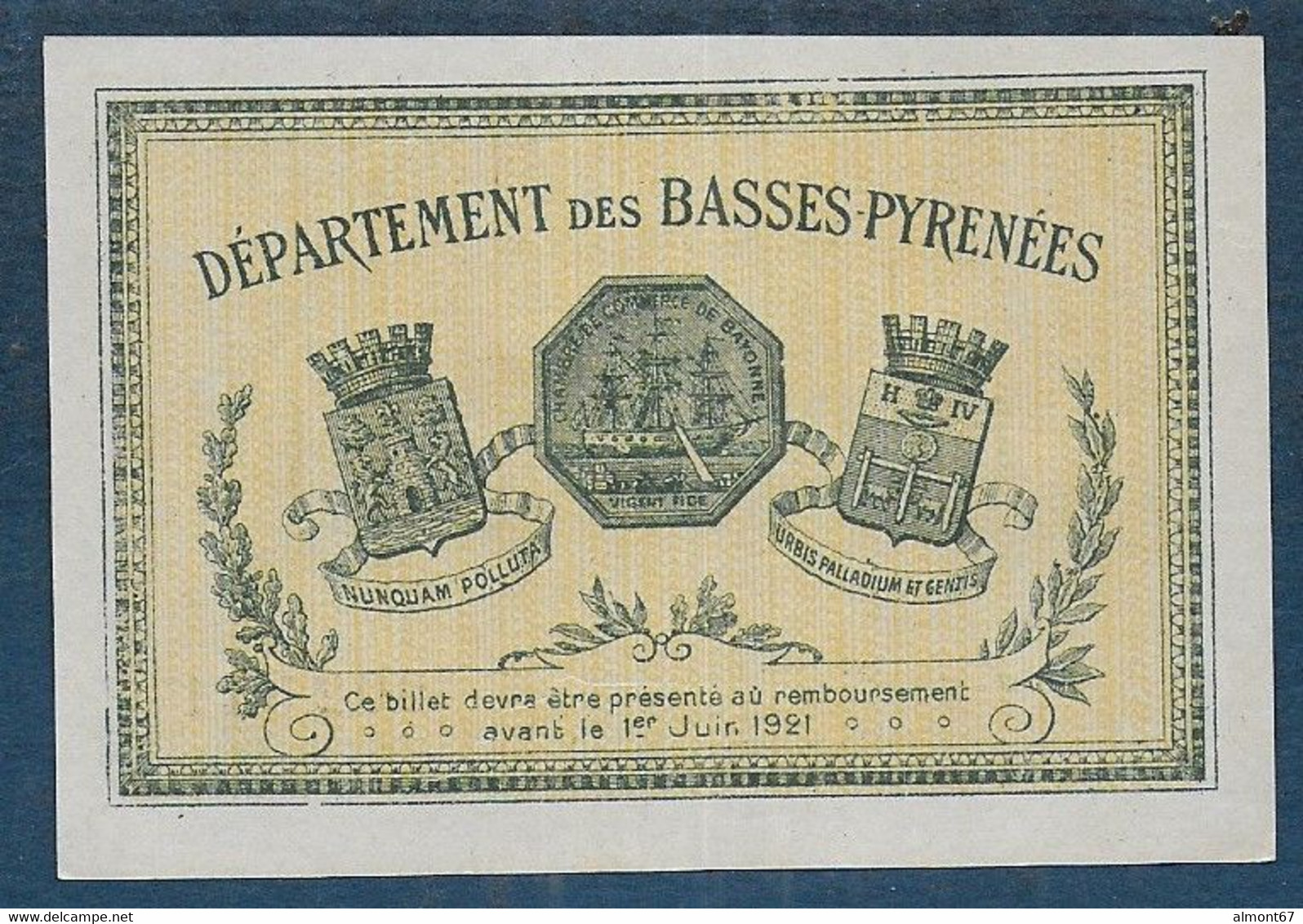 Chambre De Commerce De Bayonne - 1 Franc  - Pirot N° 32 - Chamber Of Commerce