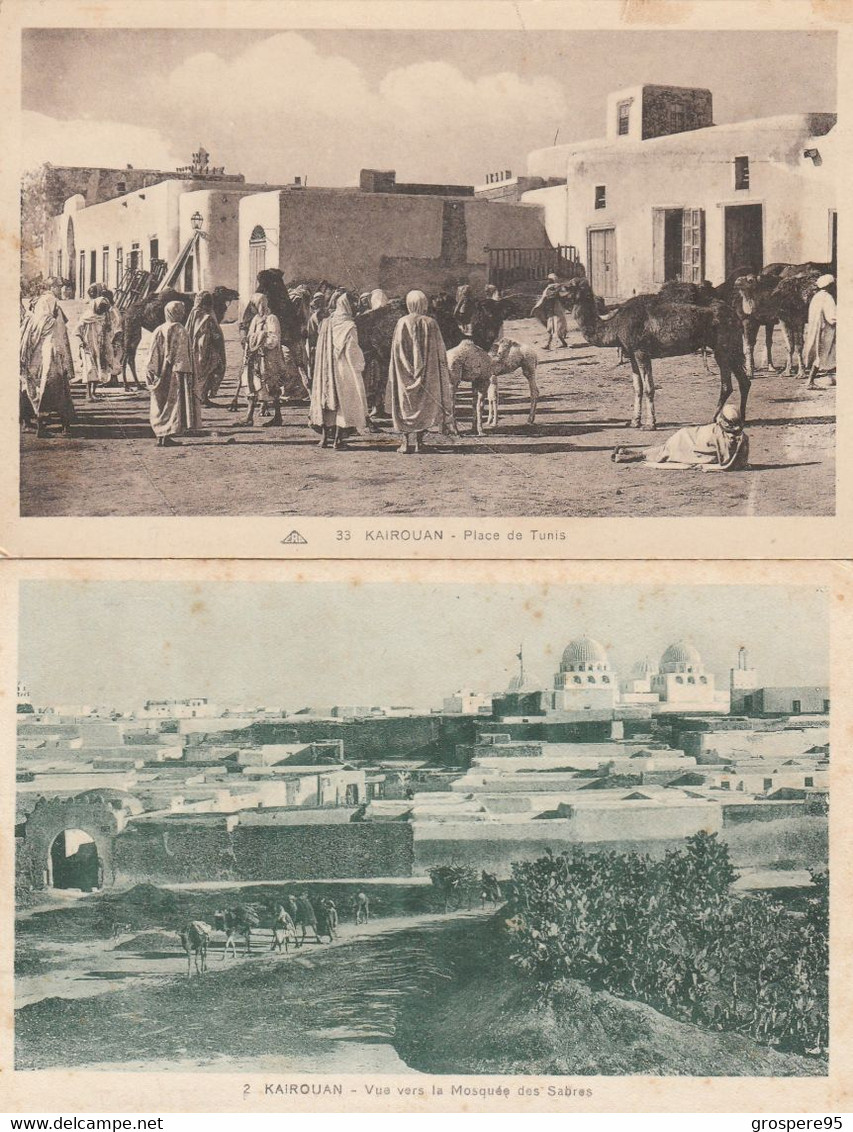 KAIROUAN PLACE DE TUNIS RARE ET VUE LA MOSQUEE DES SABRES - Tunesië