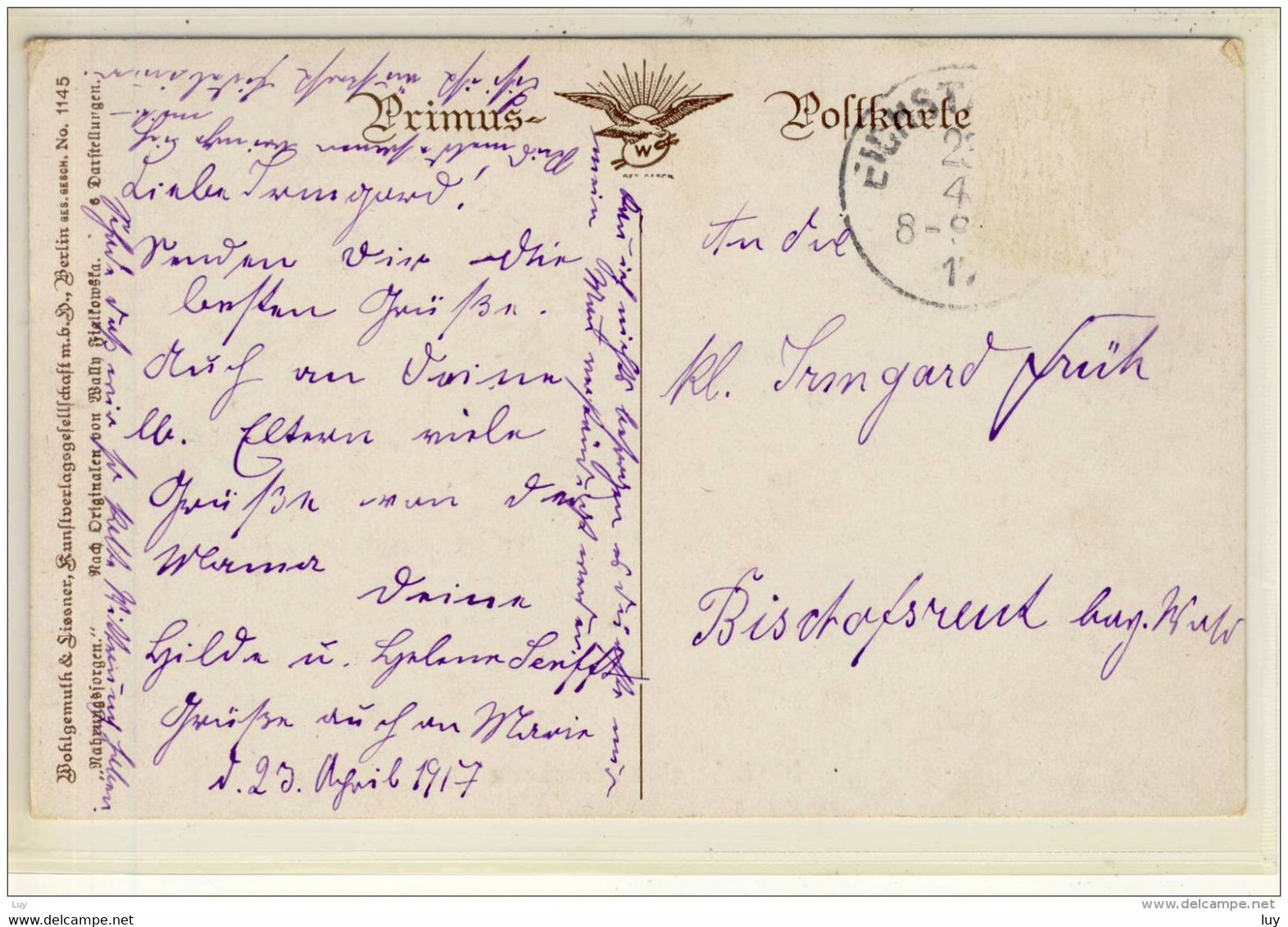 FIALKOWSKA Wally Serie  Ich Habe Eine Milchkarte Baby Nahrungssorgen Primus Postkarte  Gel. 1917 - Fialkowska, Wally