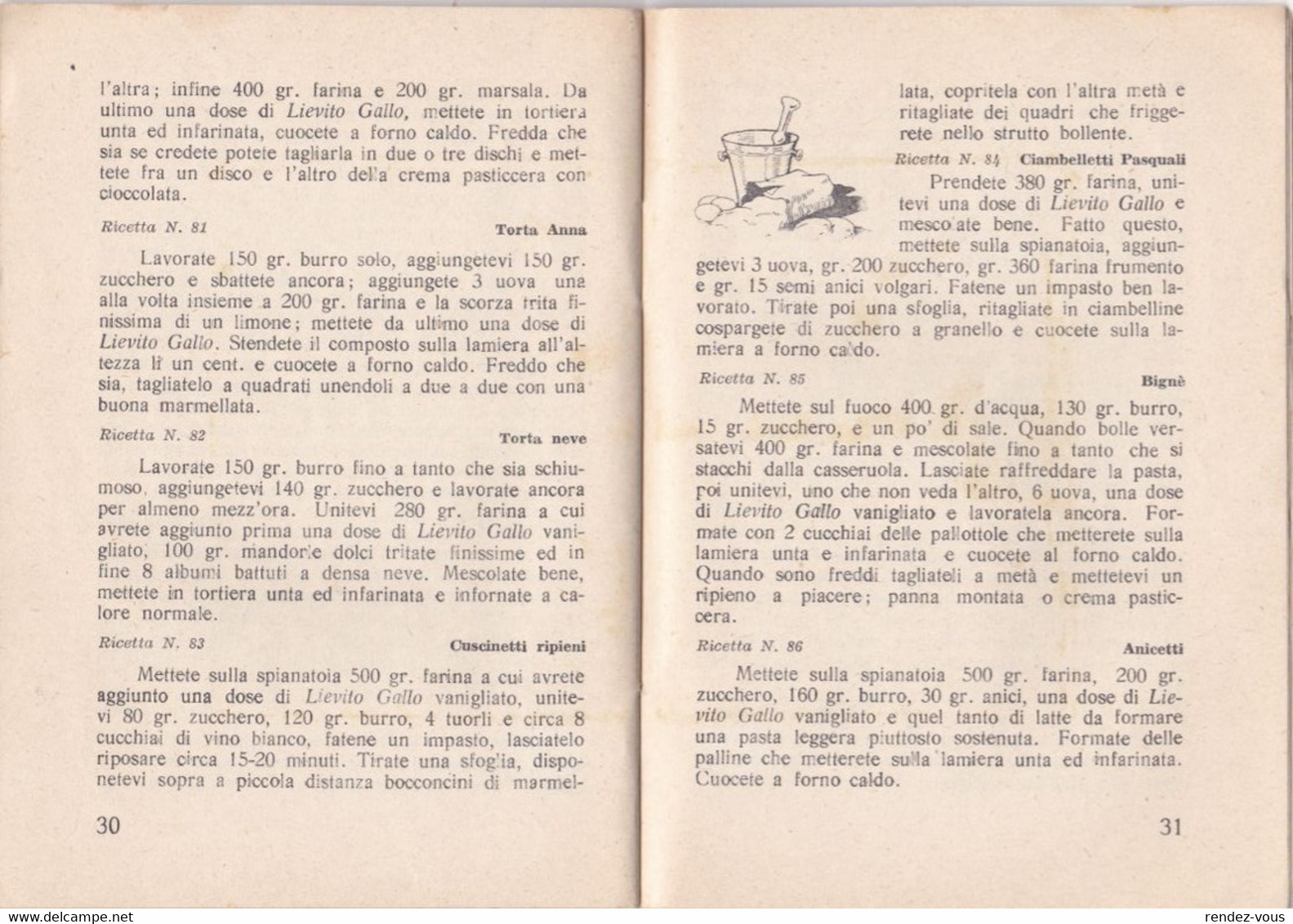 Pubblicità   Lievito Gallo " Le 100 Ricette Del..." - Pag. 35  -  Tipogr. M. Dossi  & C., Trento - Casa E Cucina