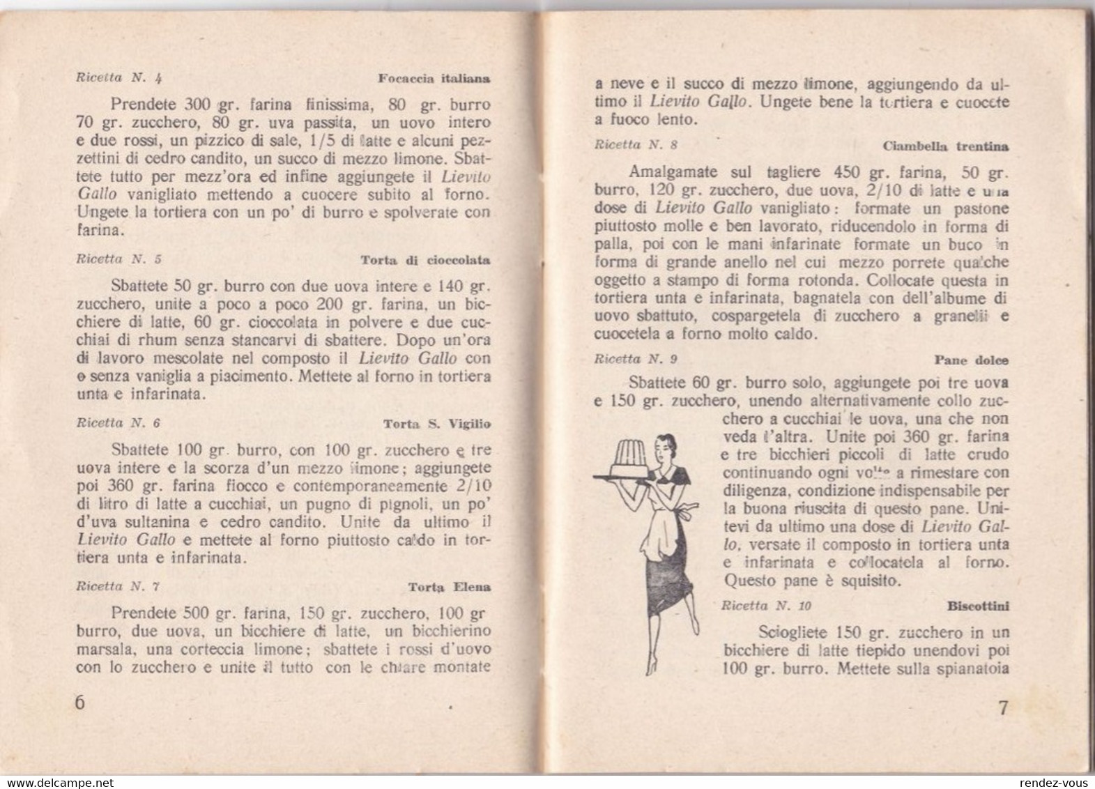 L.  -  Lievito Gallo " Le 100 Ricette Del..." - Pag. 35  -  Tipogr. M. Dossi  & C., Trento - House & Kitchen