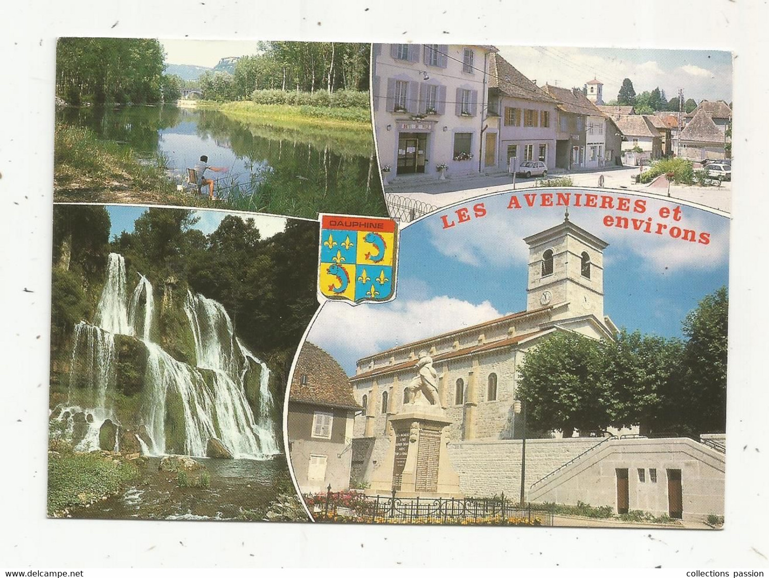 JC , G, Cp , 38 , LES AVENIERES Et Sesenvirons Saint Didier D'AOSTE Et Cascade De Glandieu , Voyagée , Multi Vues - Les Avenières