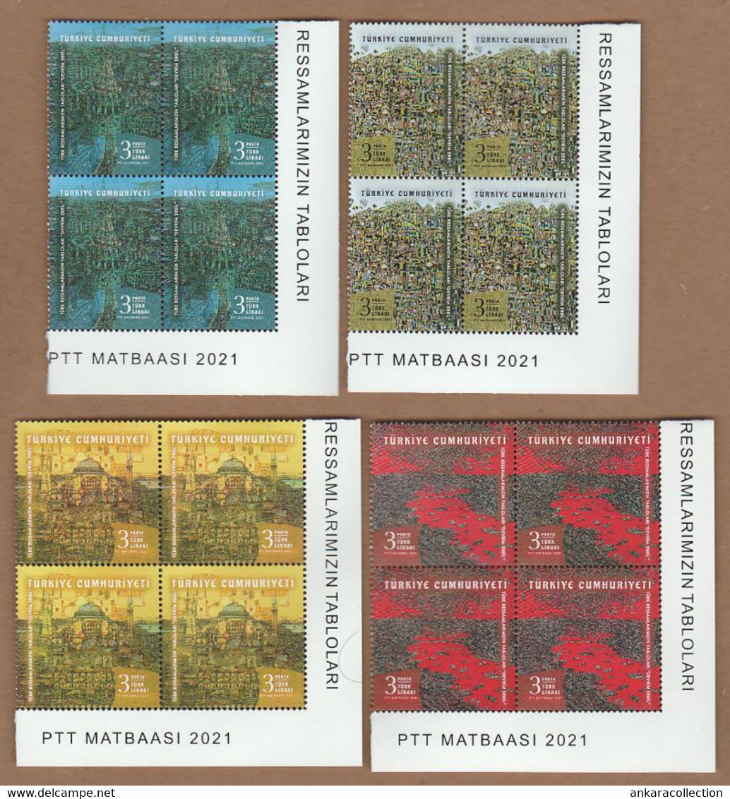 AC - TURKEY STAMP - PAINTINGS BY TURKISH PAINTERS - DEVRIM ERBIL MNH BLOCK OF FOUR 19 MARCH 2021 - Unused Stamps