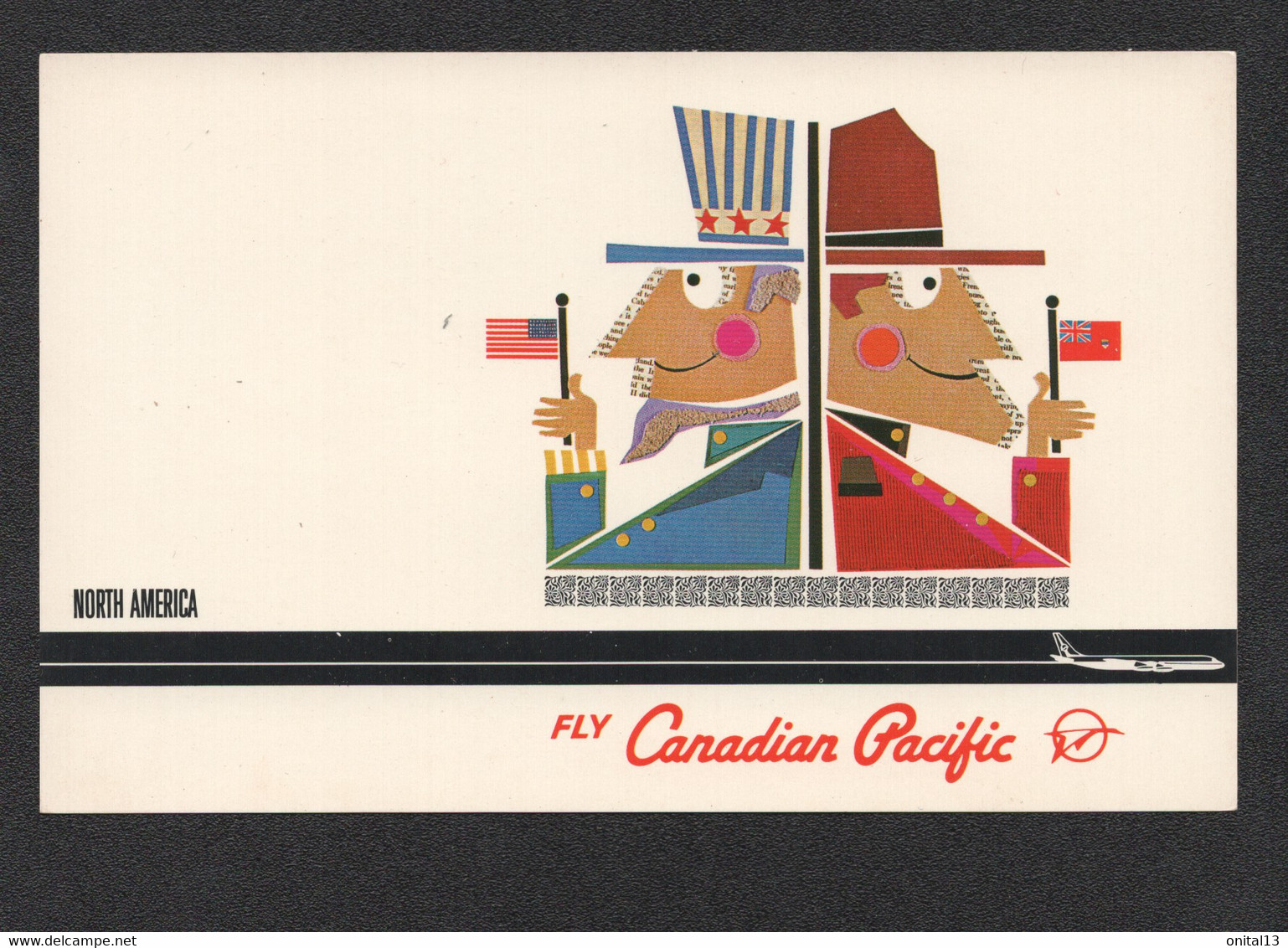 Pub FLY CANADIAN PACIFIC, AIR COMPANY NORTH AMERICA  - COMPAGNIE AERIENNE CANADA ETATS UNIS Aircraft Airport  C1886 - Publicidad