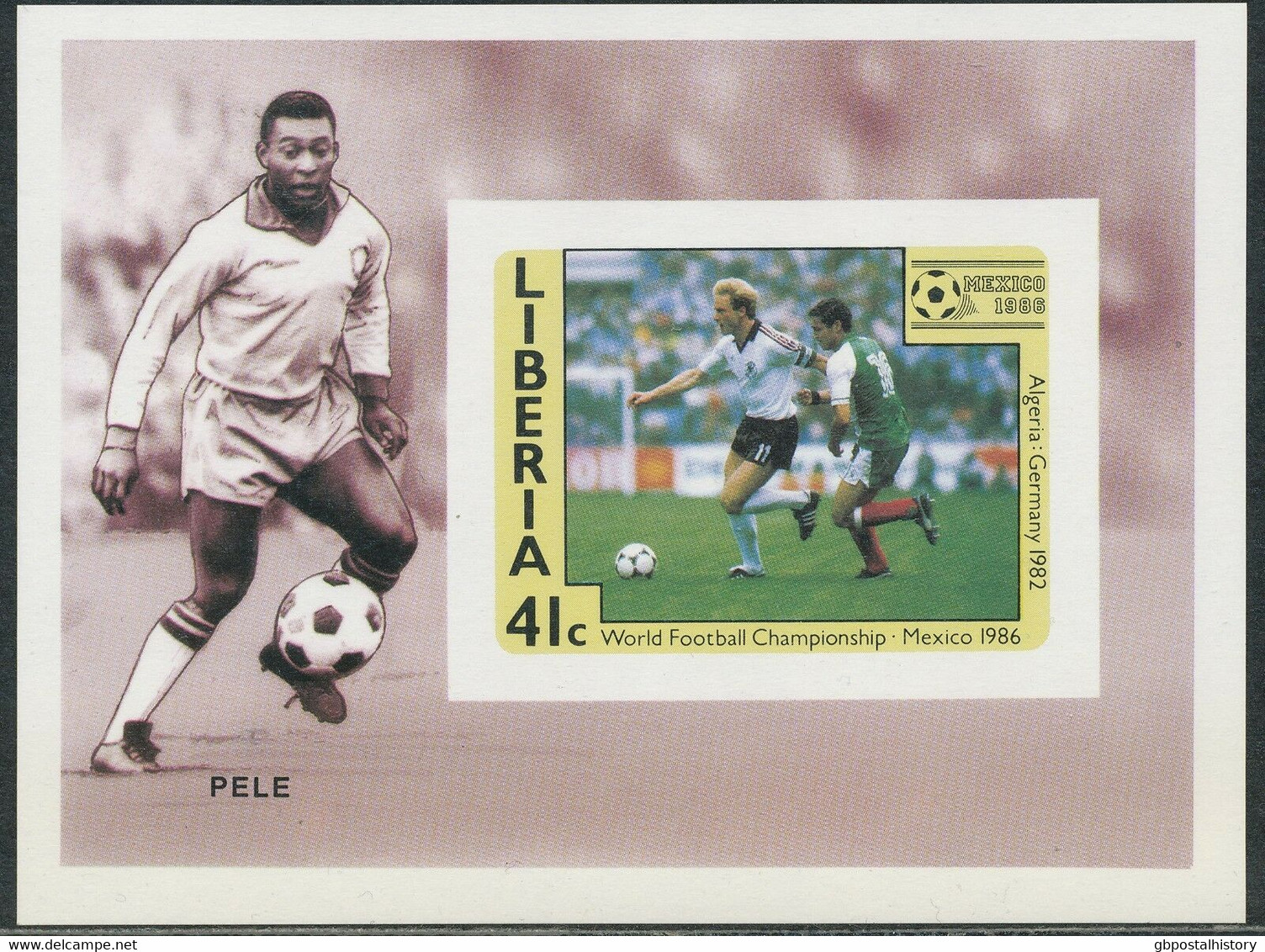 LIBERIA 1985 FIFA World Cup 1986 Mexico 6 U/M IMPERFORATED MS Michel Cat. UNKNOWN - Liberia