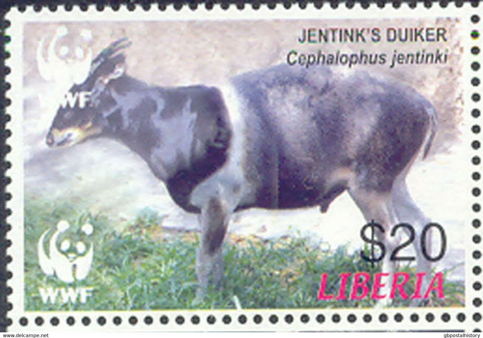 LIBERIA 2005 World Wide Fund For Nature (WWF), Jentink's Duiker ** DOUBLE PRINT - Liberia