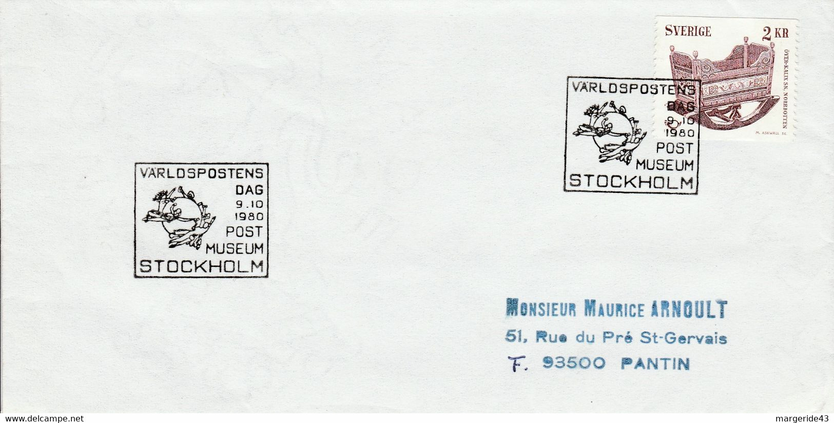 SUEDE SEUL SUR LETTRE DU MUSEE POSTAL POUR LA FRANCE 1979 - Sonstige & Ohne Zuordnung