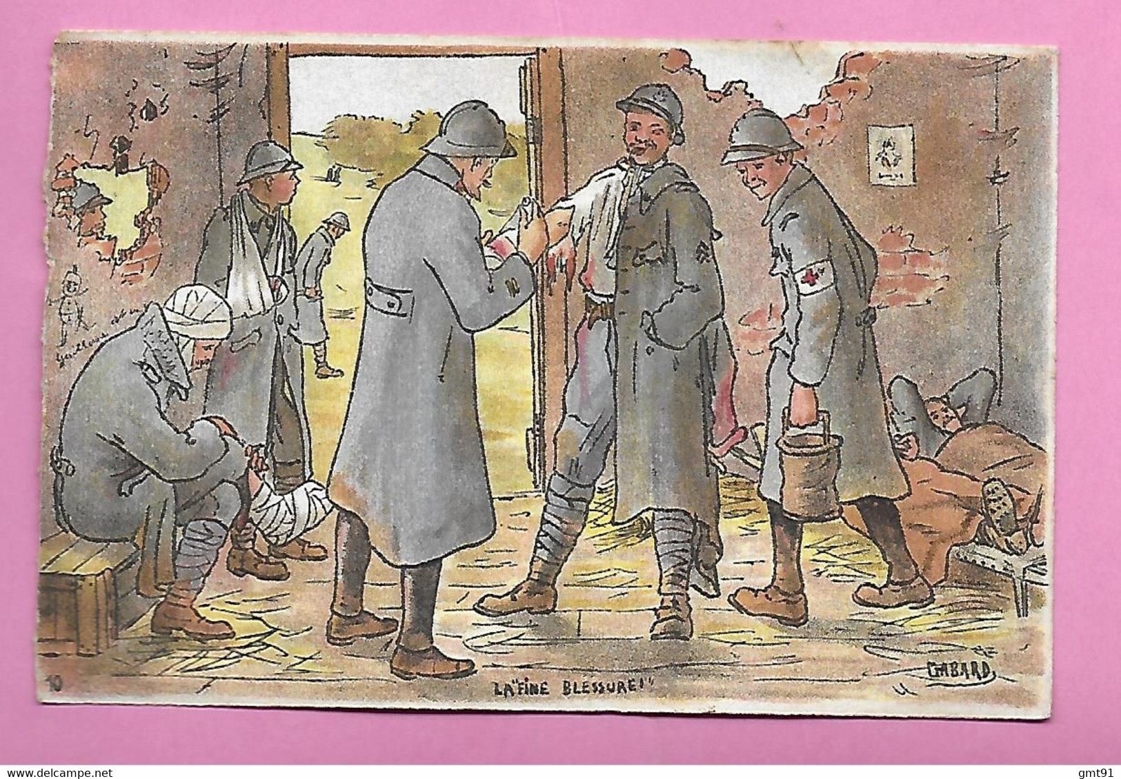Lot de 8 CPA Illustration signée GABARD ( correspondance militaire hospitalisé a MILAN Italie en 1918 )