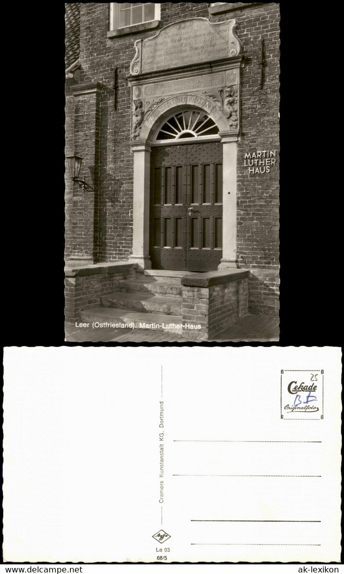 Ansichtskarte Leer (Ostfriesland) Martin-Luther-Haus, Portal Eingang 1968 - Leer