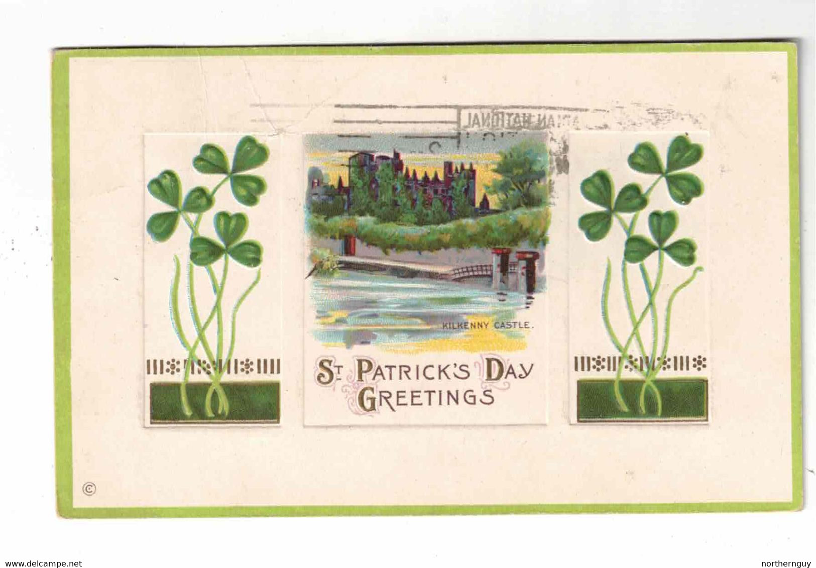 "St. Patrick's Day Greetings. Kilkenny Castle", 1915 Postcard, Canada - Saint-Patrick's Day