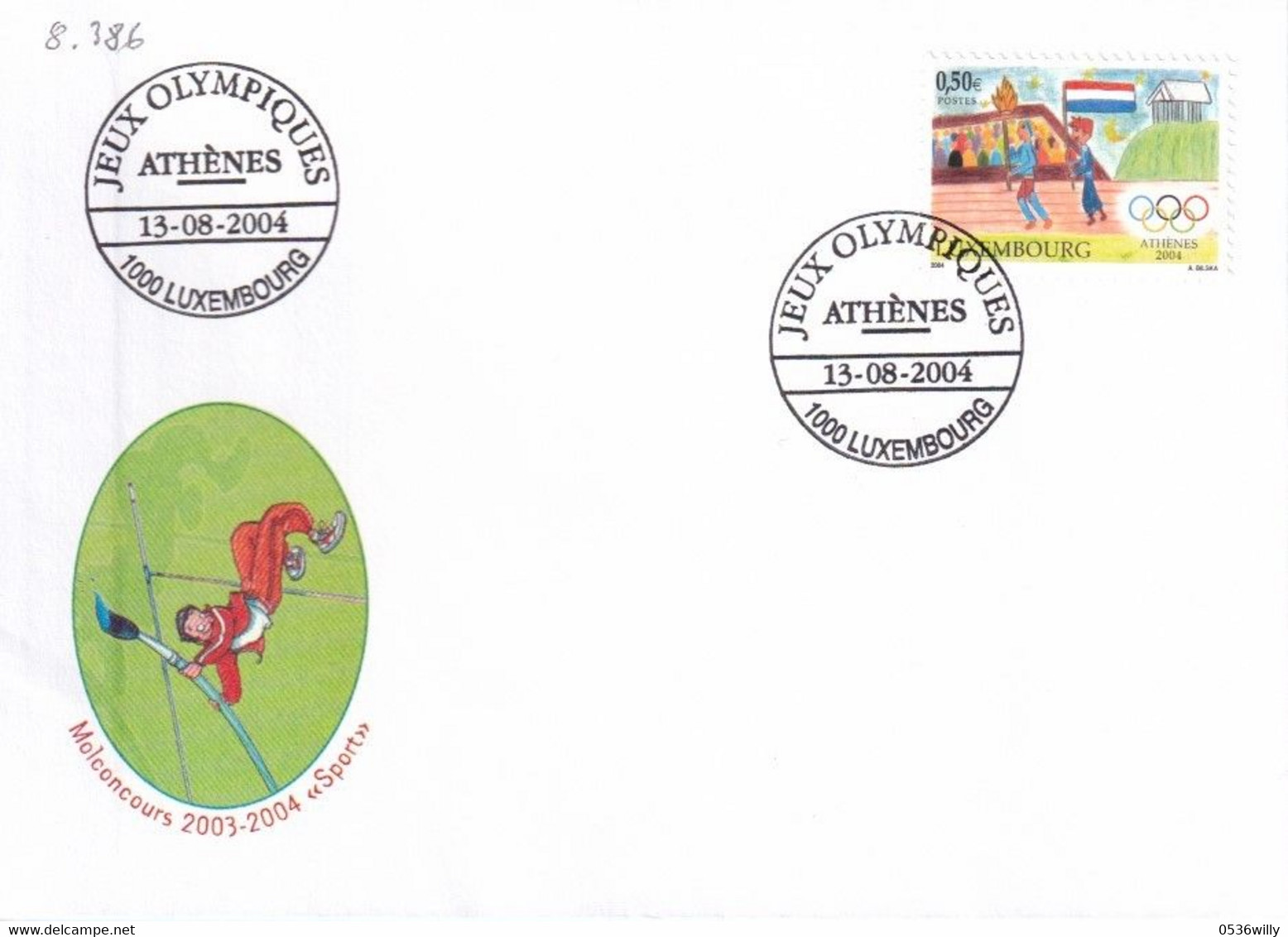 Luxembourg - Jeux Olympiques Athènes (8.386) - Storia Postale