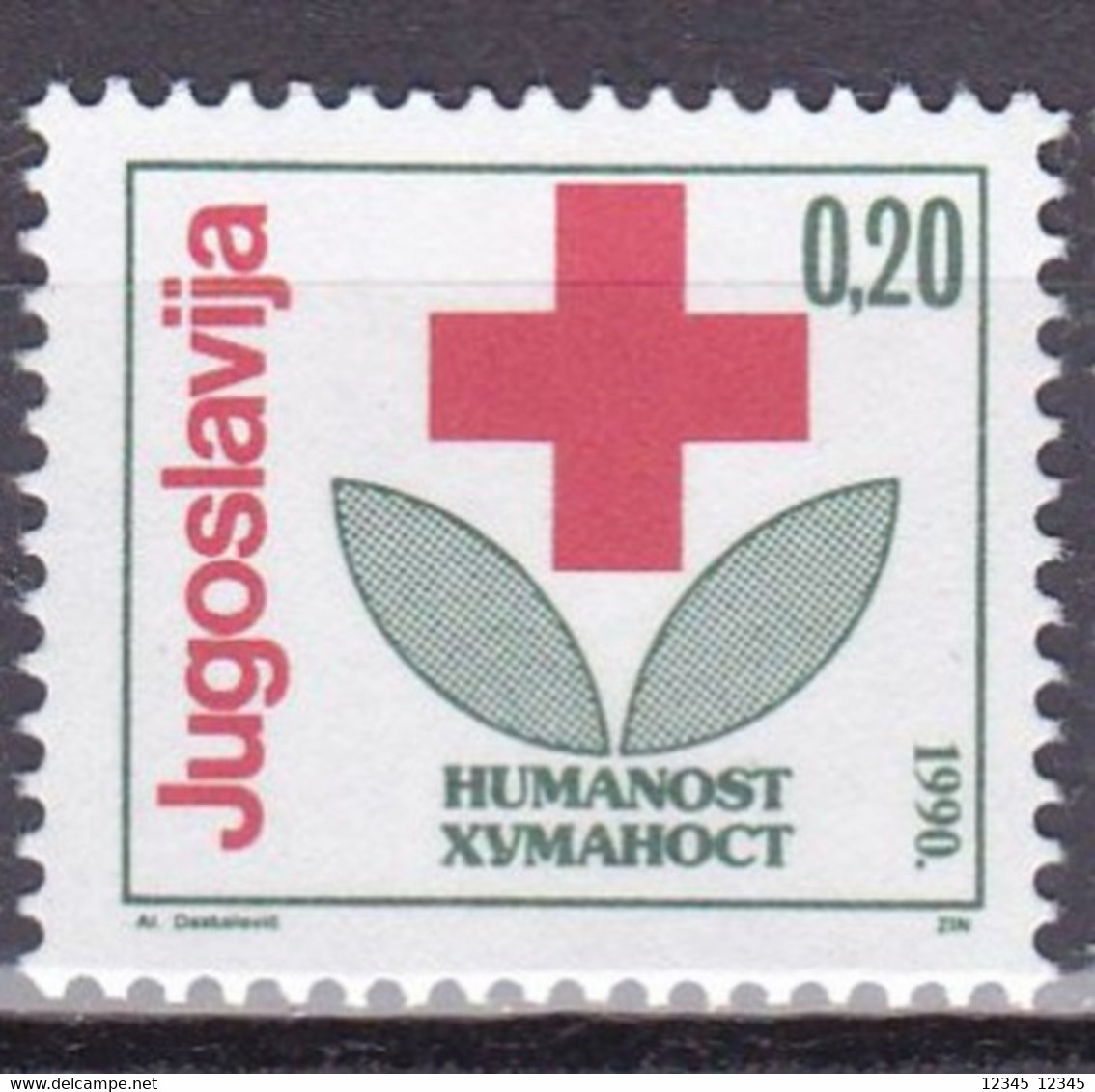 Joegoslavië 1990, Postfris MNH, Red Cross (12½ + 13¼) 2 Scans - Ungebraucht