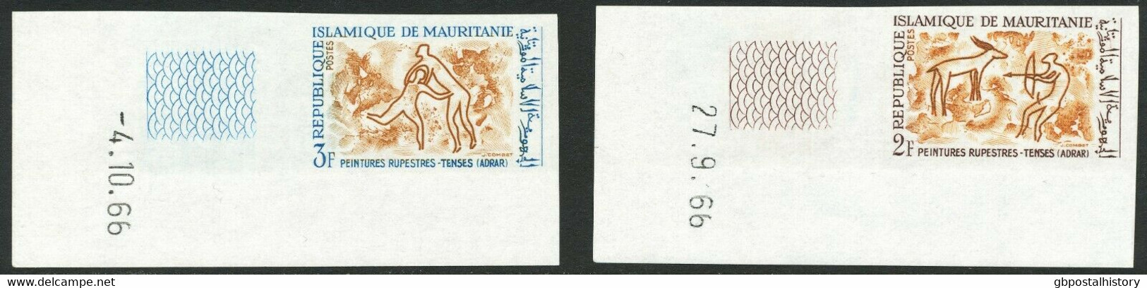 MAURETANIEN 1966 Tourismus Und Archäologie Postfr. Kab.-Satz ABARTEN: UNGEZÄHNT - Mauritanië (1960-...)