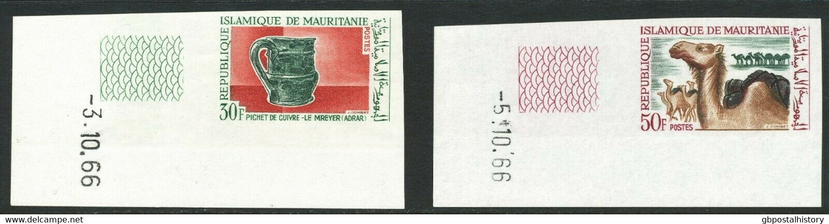MAURETANIEN 1966 Tourismus Und Archäologie Postfr. Kab.-Satz ABARTEN: UNGEZÄHNT - Mauritania (1960-...)