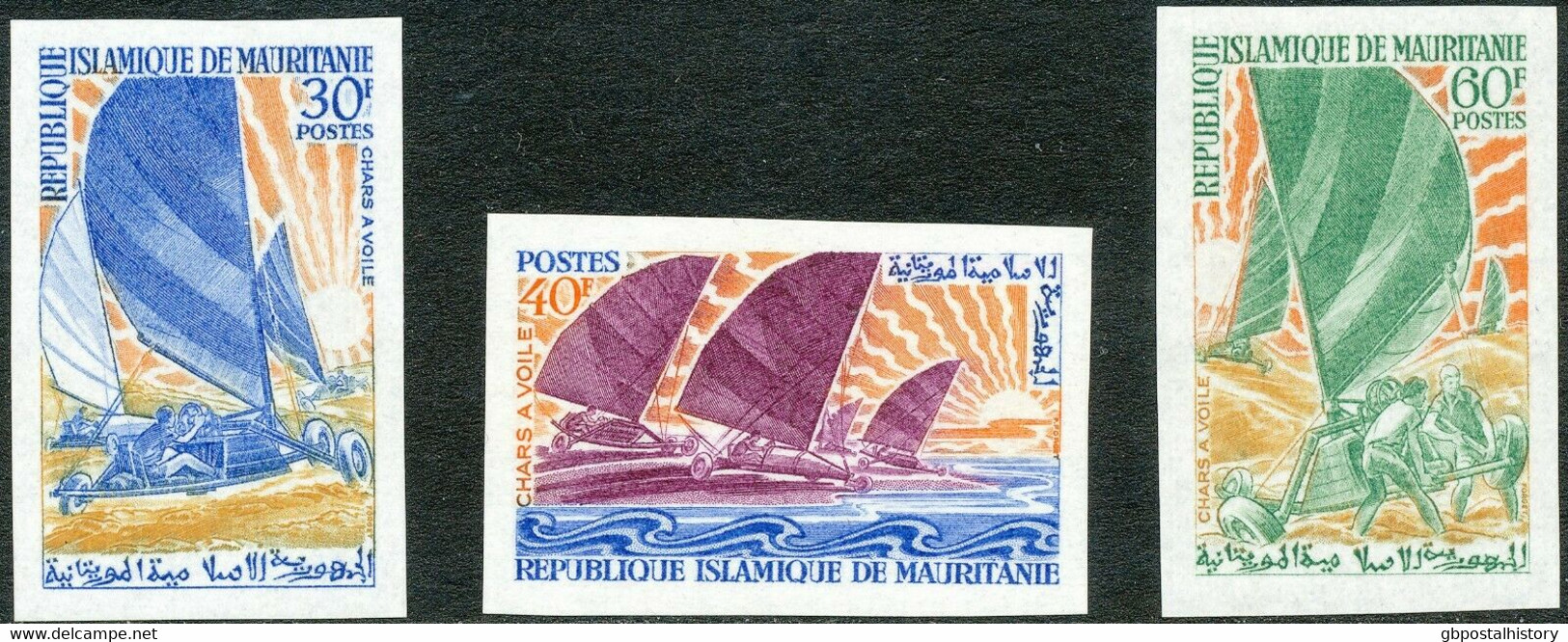 MAURETANIEN 1968, Strandsegeln, Postfr. Kab.-Satz, ABARTEN: Alle UNGEZÄHNT, Selt - Mauritanie (1960-...)