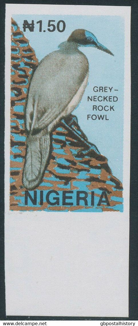 NIGERIA 1990 Wildlife 1 N. 50, Greynecked Rock Fowl - White-headed Black Crow UM - Nigeria (1961-...)