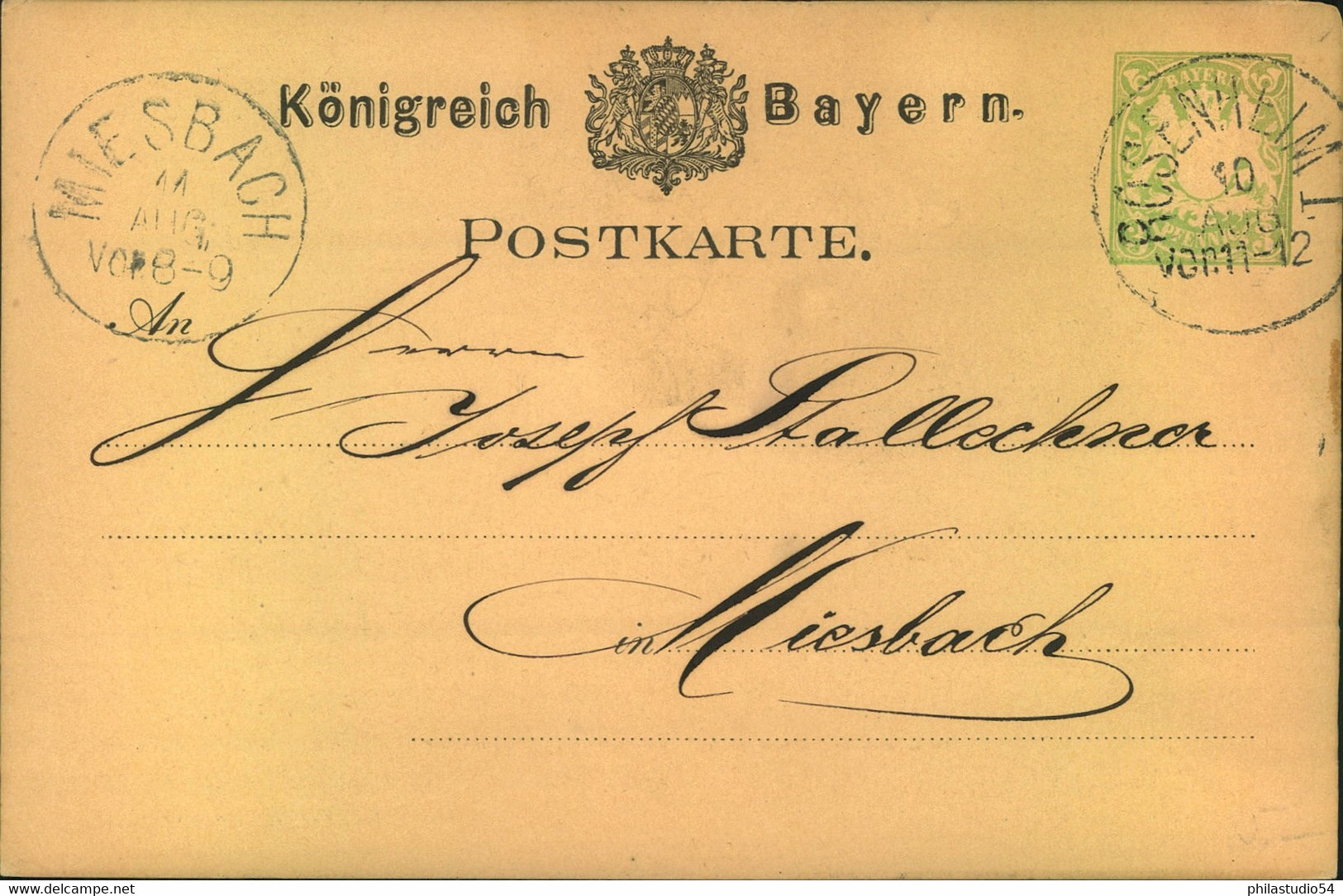 1878 (ca.), 3 Pfennig Ganzsachenkarte Mit Privatem Zudruck Der Firma "stahl" In Nürbger Ab ROSENHEIM - Enteros Postales
