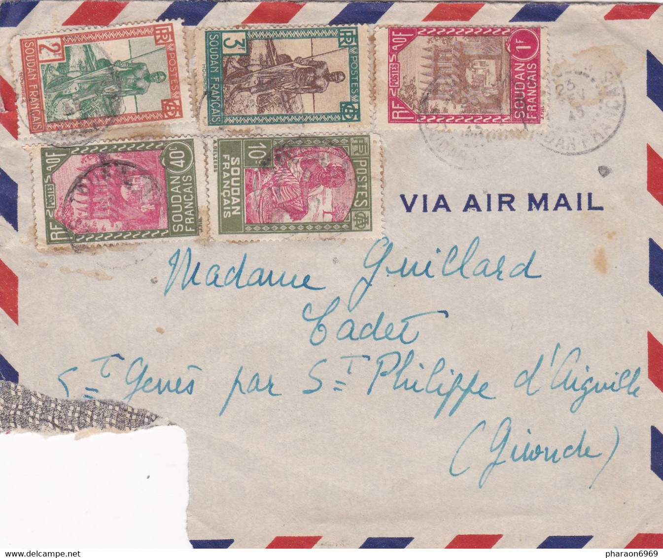 Enveloppe Via Air Mail à St Genès - Sonstige & Ohne Zuordnung