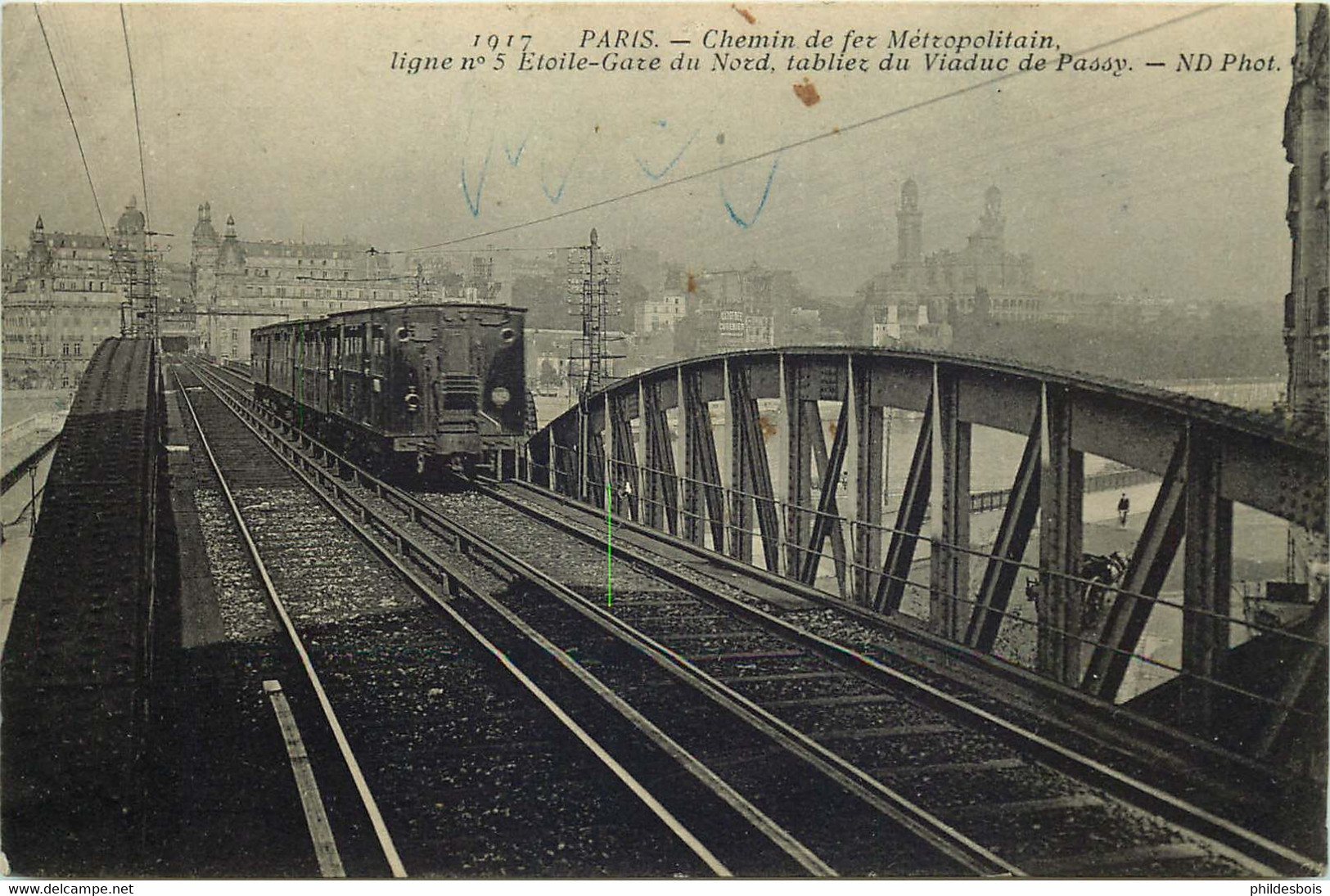 PARIS  Chemin De Fer Metropolitain  Ligne N°5 Etoile Gare Du Nord - Transporte Público