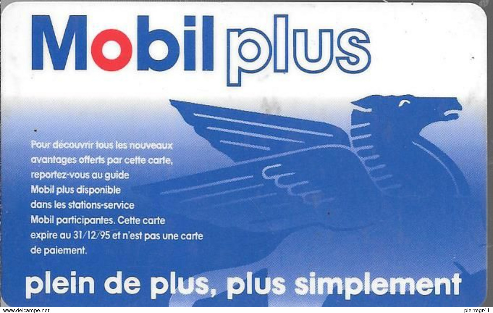 CARTE²-MAGNETIQUE-MOBILPLU S BLEU-31/12/95-V°Cadre Rouge-Grand PNEU Milieu-TB E - Car Wash Cards